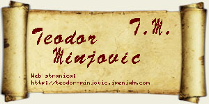 Teodor Minjović vizit kartica